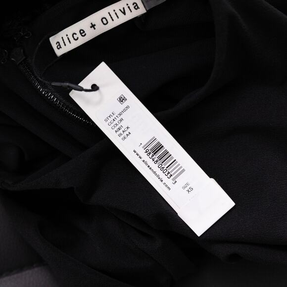 Alice + Olivia Women Delaina Faux Fur Crop Top Black Size XS - Picture 7 of 9